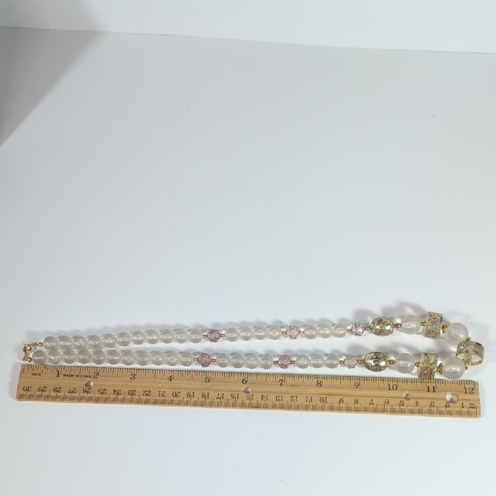Vintage Japan Gold and Silver Beaded Necklace - Picture 5 of 6